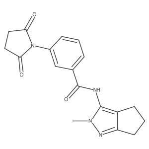 3-(2,5-dioxopyrrolidin-1-yl)-N-(2-methyl-2,4,5,6-tetrahydrocyclopenta[c]pyrazol-3-yl)benzamide结构式