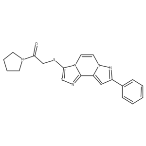2-((9-Phenylpyrazolo[1,5-a][1,2,4]triazolo[3,4-c]pyrazin-3-yl)thio)-1-(pyrrolidin-1-yl)ethanone Structure