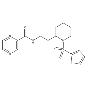 N-(2-(1-(thiophen-2-ylsulfonyl)piperidin-2-yl)ethyl)pyrazine-2-carboxamide Structure