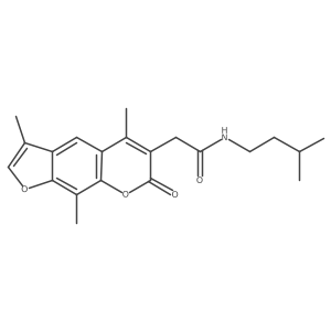 N-(3-methylbutyl)-2-(3,5,9-trimethyl-7-oxo-7H-furo[3,2-g]chromen-6-yl)acetamide结构式