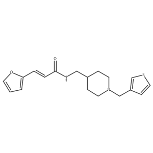 (E)-3-(furan-2-yl)-N-((1-(thiophen-3-ylmethyl)piperidin-4-yl)methyl)acrylamide结构式