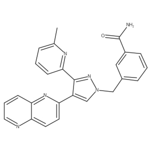 3-((3-(6-Methylpyridin-2-yl)-4-(1,5-naphthyridin-2-yl)-1H-pyrazol-1-yl)methyl)benzamide Structure
