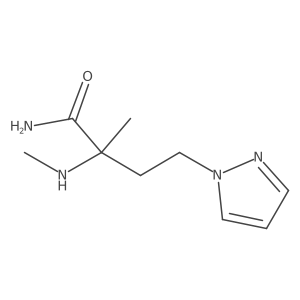 2-Methyl-2-(methylamino)-4-(1h-pyrazol-1-yl)butanamide结构式