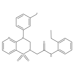 N-(2-ethylphenyl)-2-(4-(3-fluorophenyl)-1,1-dioxido-3,4-dihydro-2H-pyrido[2,3-e][1,2,4]thiadiazin-2-yl)acetamide Structure