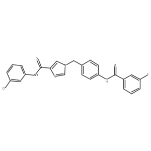 N-(3-chlorophenyl)-1-(4-(3-fluorobenzamido)benzyl)-1H-imidazole-4-carboxamide结构式