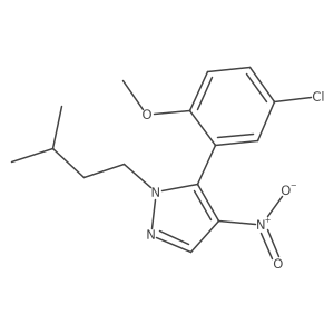 5-(5-chloro-2-methoxyphenyl)-1-isopentyl-4-nitro-1H-pyrazole Structure