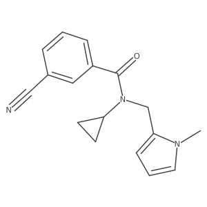 3-cyano-N-cyclopropyl-N-((1-methyl-1H-pyrrol-2-yl)methyl)benzamide Structure