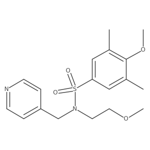 4-methoxy-N-(2-methoxyethyl)-3,5-dimethyl-N-(pyridin-4-ylmethyl)benzenesulfonamide结构式