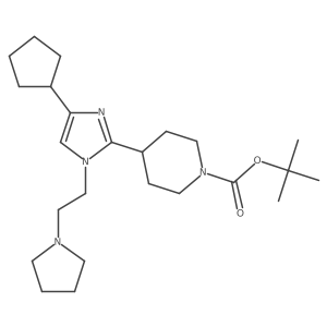 tert-butyl 4-(4-cyclopentyl-1-(2-(pyrrolidin-1-yl)ethyl)-1H-imidazol-2-yl)piperidine-1-carboxylate结构式