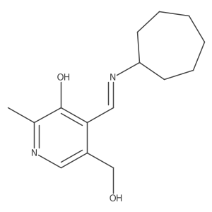 4-[(E)-(cycloheptylimino)methyl]-5-(hydroxymethyl)-2-methylpyridin-3-ol结构式