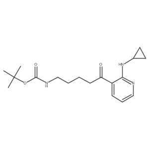 [5-(2-Cyclopropylamino-pyridin-3-yl)-5-oxo-pentyl]-carbamic acid tert-butyl ester结构式