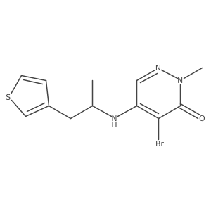 4-Bromo-2-methyl-5-((1-(thiophen-3-yl)propan-2-yl)amino)pyridazin-3(2h)-one结构式
