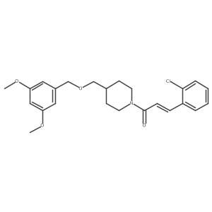 (E)-3-(2-chlorophenyl)-1-(4-(((3,5-dimethoxybenzyl)oxy)methyl)piperidin-1-yl)prop-2-en-1-one结构式