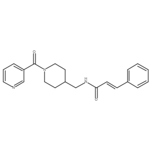 N-((1-nicotinoylpiperidin-4-yl)methyl)cinnamamide结构式