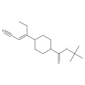 Tert-butyl 4-(2-cyano-1-methylsulfanylethenyl)piperazine-1-carboxylate结构式