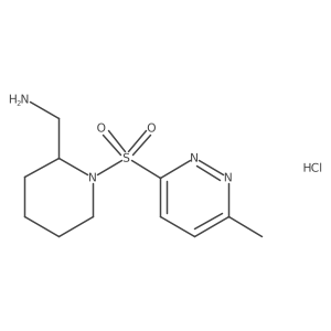(1-((6-Methylpyridazin-3-yl)sulfonyl)piperidin-2-yl)methanamine hydrochloride结构式