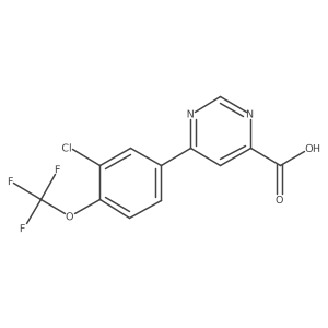 6-(3-Chloro-4-trifluoromethoxy-phenyl)-pyrimidine-4-carboxylic acid结构式
