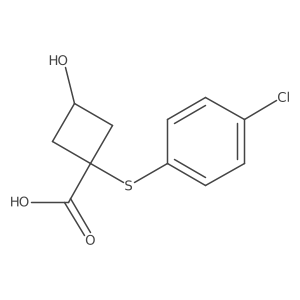 1-[(4-Chlorophenyl)sulfanyl]-3-hydroxycyclobutane-1-carboxylic acid结构式