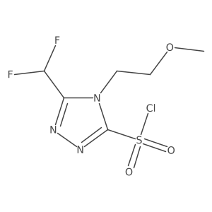 5-(difluoromethyl)-4-(2-methoxyethyl)-4H-1,2,4-triazole-3-sulfonyl chloride结构式
