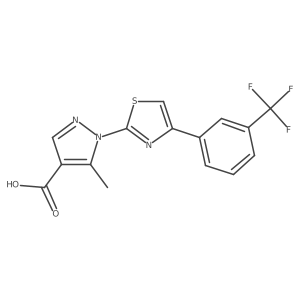 5-methyl-1-[4-[3-(trifluoromethyl)phenyl]-1,3-thiazol-2-yl]pyrazole-4-carboxylic Acid Structure