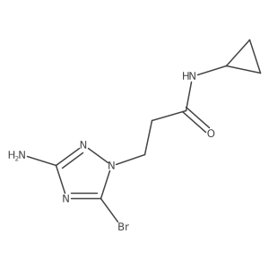 3-(3-amino-5-bromo-1H-1,2,4-triazol-1-yl)-N-cyclopropylpropanamide结构式
