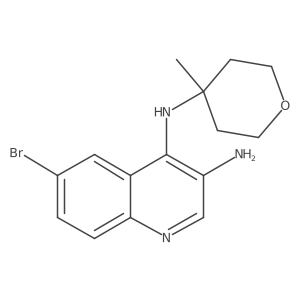 6-Bromo-N'-(4-methyloxan-4-yl)quinoline-3,4-diamine结构式