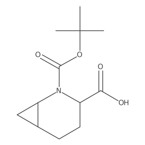 2-(Tert-butoxycarbonyl)-2-azabicyclo[4.1.0]heptane-3-carboxylic acid结构式