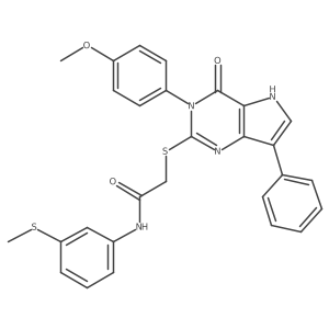 2-((3-(4-methoxyphenyl)-4-oxo-7-phenyl-4,5-dihydro-3H-pyrrolo[3,2-d]pyrimidin-2-yl)thio)-N-(3-(methylthio)phenyl)acetamide结构式