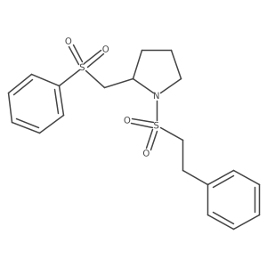 1-(Phenethylsulfonyl)-2-((phenylsulfonyl)methyl)pyrrolidine结构式