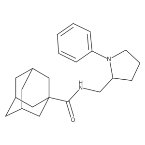 N-[(1-phenylpyrrolidin-2-yl)methyl]adamantane-1-carboxamide结构式