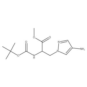 Methyl (S)-3-(4-amino-1H-pyrazol-1-yl)-2-((tert-butoxycarbonyl)amino)propanoate结构式