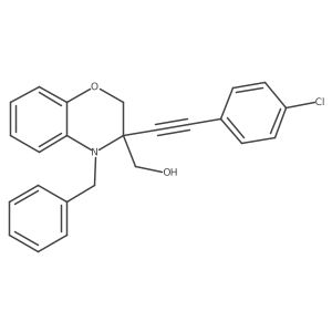 (4-benzyl-3-((4-chlorophenyl)ethynyl)-3,4-dihydro-2H-benzo[b][1,4]oxazin-3-yl)methanol Structure