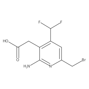 2-[2-amino-6-(bromomethyl)-4-(difluoromethyl)-3-pyridyl]acetic acid Structure