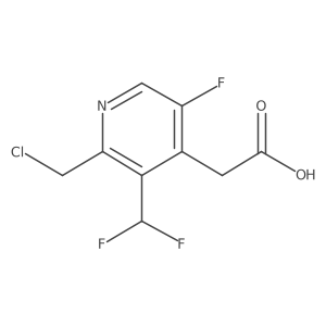 2-(Chloromethyl)-3-(difluoromethyl)-5-fluoropyridine-4-acetic acid结构式