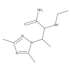 3-(dimethyl-1H-1,2,4-triazol-1-yl)-2-(ethylamino)butanamide结构式