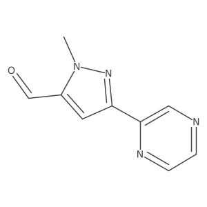 1-methyl-3-(pyrazin-2-yl)-1H-pyrazole-5-carbaldehyde Structure