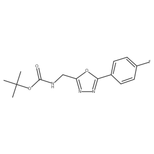 [5-(4-Fluoro-phenyl)-[1,3,4]oxadiazol-2-ylmethyl]-carbamic acid tert-butyl ester Structure