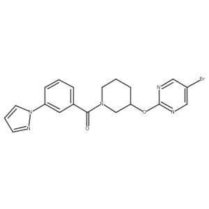 (3-(1H-pyrazol-1-yl)phenyl)(3-((5-bromopyrimidin-2-yl)oxy)piperidin-1-yl)methanone Structure