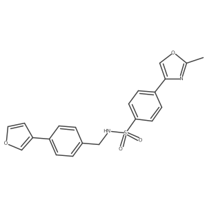 N-(4-(furan-3-yl)benzyl)-4-(2-methyloxazol-4-yl)benzenesulfonamide结构式
