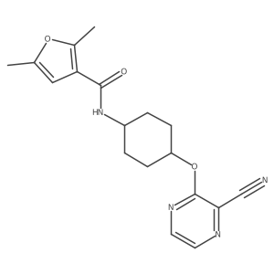 N-((1r,4r)-4-((3-cyanopyrazin-2-yl)oxy)cyclohexyl)-2,5-dimethylfuran-3-carboxamide Structure
