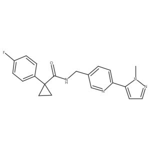 1-(4-fluorophenyl)-N-((6-(1-methyl-1H-pyrazol-5-yl)pyridin-3-yl)methyl)cyclopropanecarboxamide结构式
