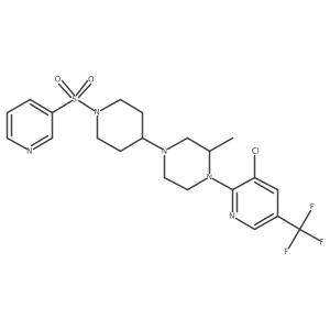1-[3-Chloro-5-(trifluoromethyl)pyridin-2-yl]-2-methyl-4-[1-(pyridine-3-sulfonyl)piperidin-4-yl]piperazine结构式