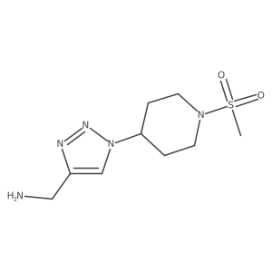 (1-(1-(methylsulfonyl)piperidin-4-yl)-1H-1,2,3-triazol-4-yl)methanamine结构式