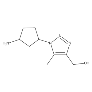 rac-{1-[(1R,3S)-3-aminocyclopentyl]-5-methyl-1H-1,2,3-triazol-4-yl}methanol结构式