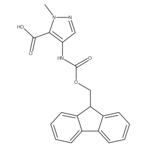 4-({[(9H-fluoren-9-yl)methoxy]carbonyl}amino)-1-methyl-1H-pyrazole-5-carboxylic acid结构式
