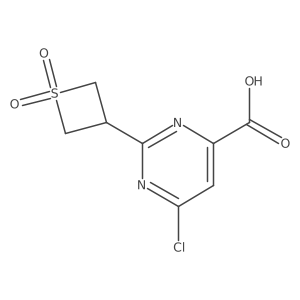 6-Chloro-2-(1,1-dioxo-1lambda6-thietan-3-yl)pyrimidine-4-carboxylic acid Structure