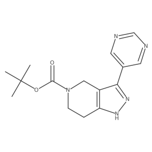 tert-butyl 3-(pyrimidin-5-yl)-2H,4H,5H,6H,7H-pyrazolo[4,3-c]pyridine-5-carboxylate Structure