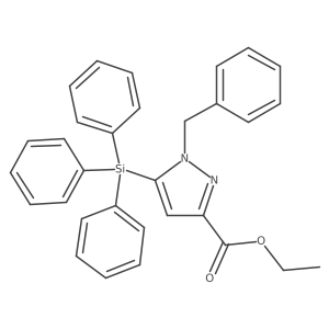 Ethyl 1-benzyl-5-triphenylsilylpyrazole-3-carboxylate结构式