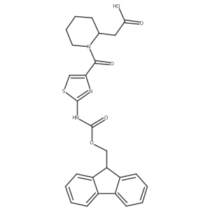 2-[(2R)-1-[2-({[(9H-fluoren-9-yl)methoxy]carbonyl}amino)-1,3-thiazole-4-carbonyl]piperidin-2-yl]acetic acid Structure
