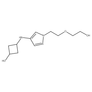 (1r,3r)-3-({1-[2-(2-hydroxyethoxy)ethyl]-1H-pyrazol-4-yl}amino)cyclobutan-1-ol结构式